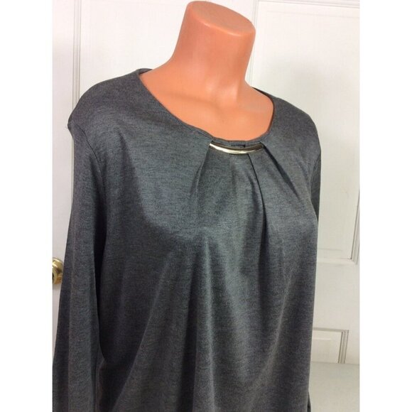 H&M Silver Blouse Top Womens Large - Picture 2 of 6